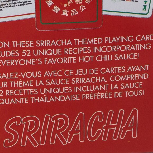 Sriracha Hot Sauce Deck of Recipe Playing Cards - OPEN BOX - ships from Canada - Picture 3 of 6